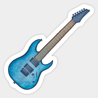 Blue burl electric guitar Sticker